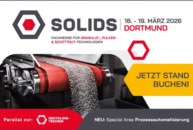 Prozessautomatisierung im Fokus: SOLIDS & RECYCLING-TECHNIK Dortmund 2026 wächst weiter