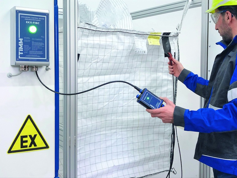 Big Bag-Erdung mit TIMM EKX-FIBC © H. Timm Elektronik