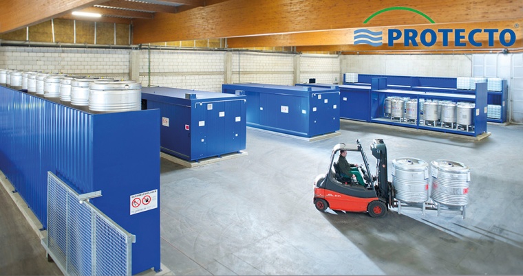 Brandschutz- und Gefahrstofflager der Protecto. © Protecto Lager- und...