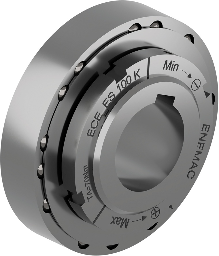 Abb. 1: Axial kurz bauende Sicherheitskupplung ECE_ES für indirekte Antriebe...
