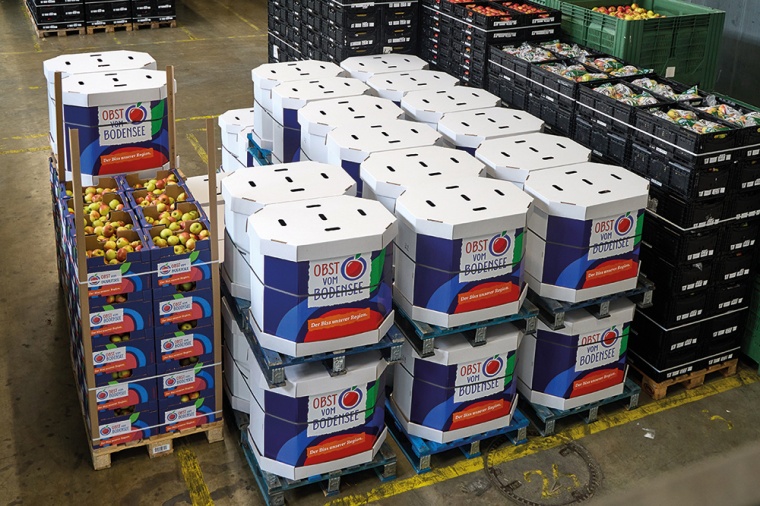 Abb. 6: Die sortierte und verpackte Ware ist bereit zur Abholung. | © Leuze...